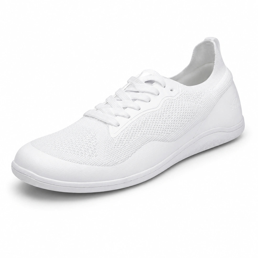 Zapatillas barefoot blancas Sowilo Kenaz tejido knit para gym.