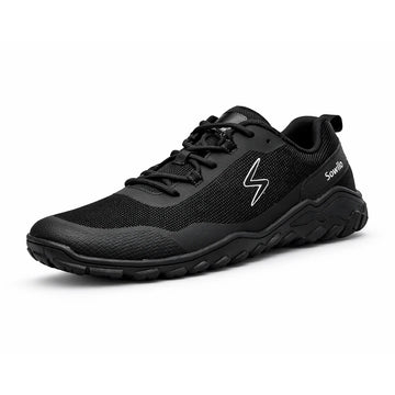 Zapatillas barefoot urbanas y de trail color negro Sowilo Algiz, versatilidad total para la ciudad y la montaña en Chile.