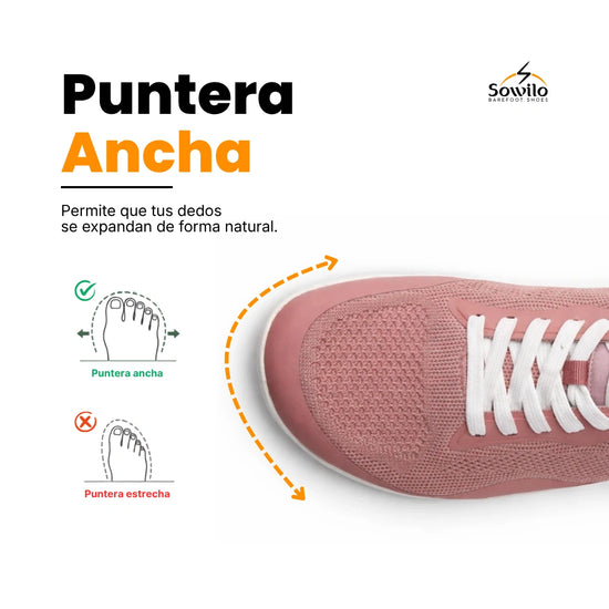 Sowilo Kenaz rosa horma anatomica mujer — zapatilla barefoot rosa horma ancha mujer Chile