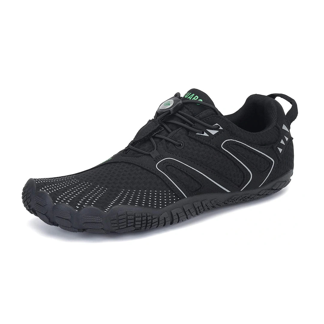 Zapatillas mujer deportivas minimalistas con diseño ergonómico negro y sistema de ajuste elástico rápido.