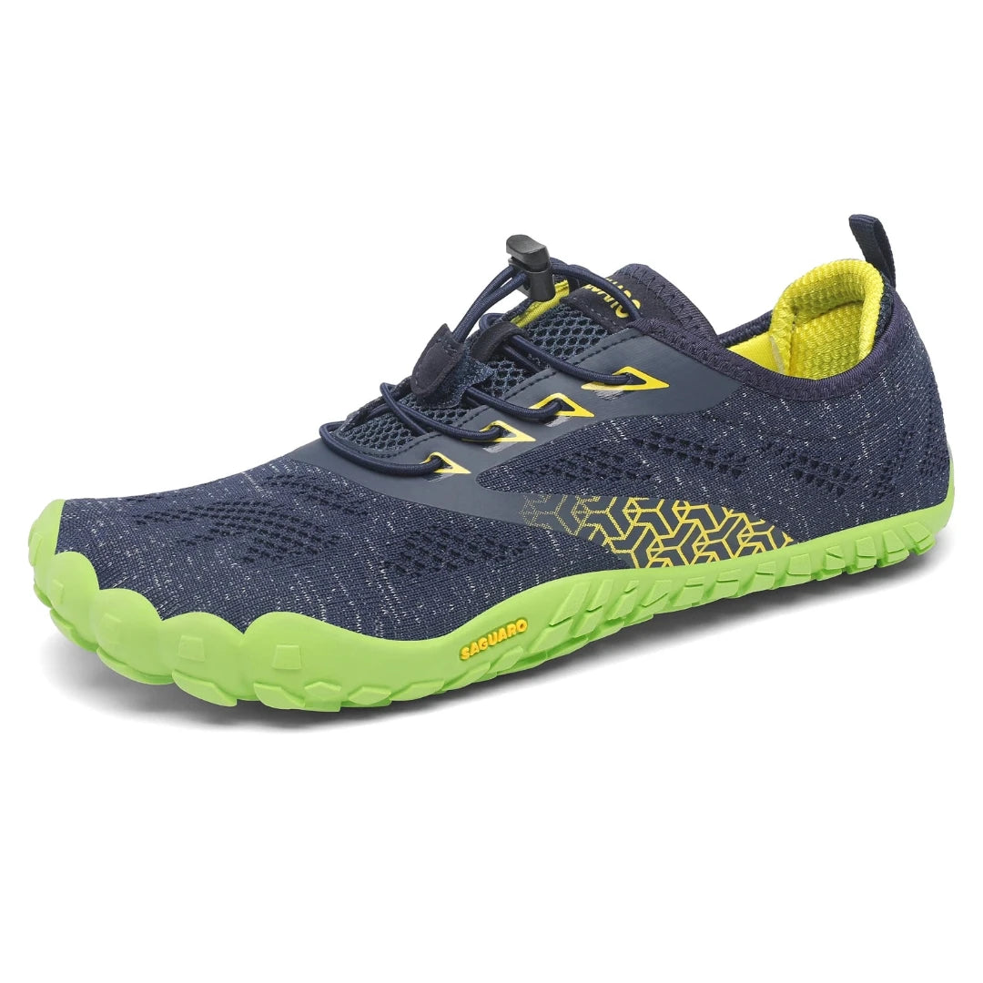 Zapatillas de transición barefoot Saguaro Smart I azul, ideales para iniciarse en el calzado minimalista con comodidad.