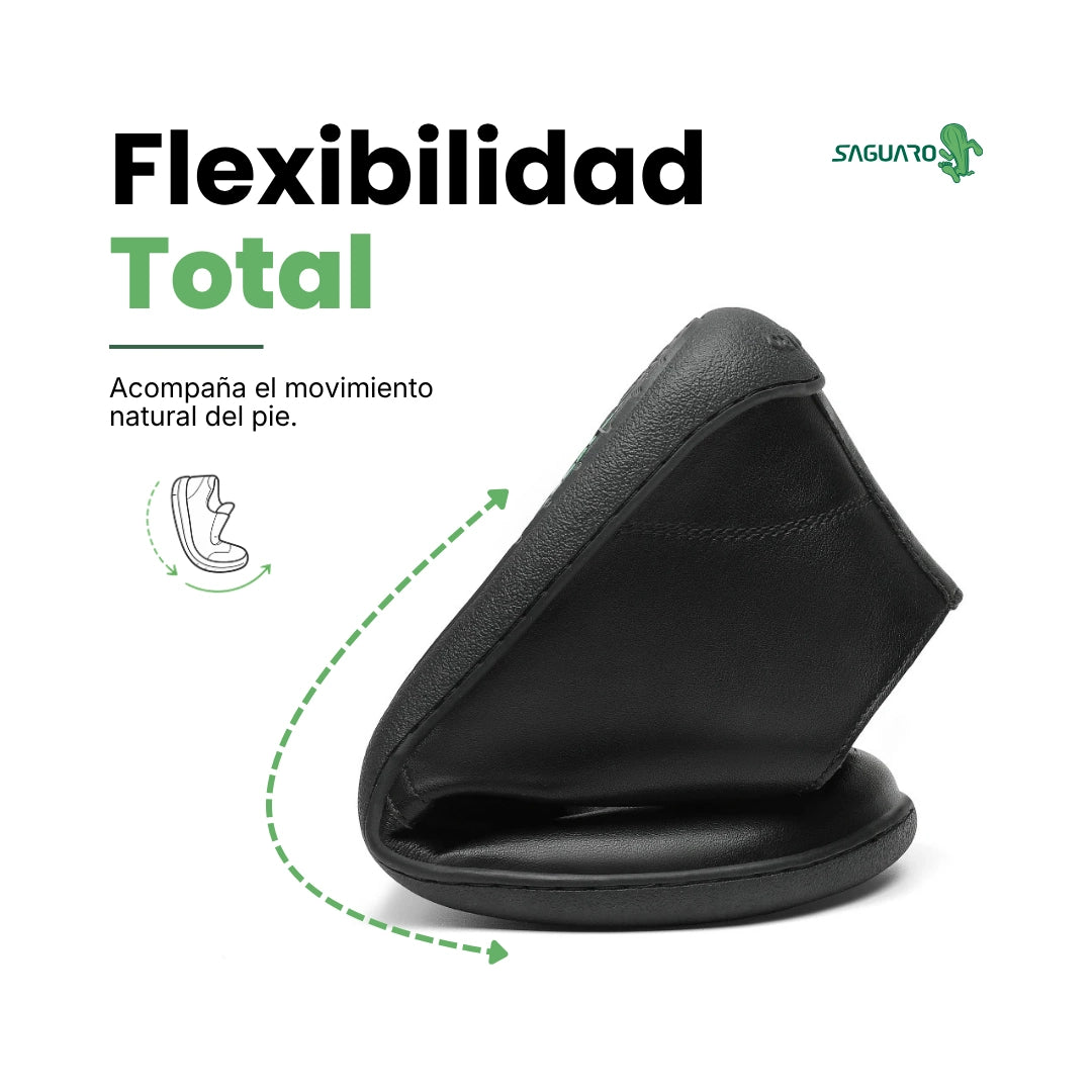 Zapato barefoot formal Saguaro Noble I de cuero sintético con suela flexible.
