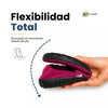 Zapatos ergonómicos de mujer ZZFABER Dance I color berry, baletas minimalistas dobladas mostrando una suela flexible con drop cero en Chile.