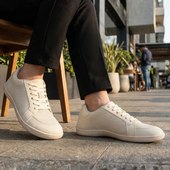 ZZFaber Bamba I beige frontal mujer usabilidad — zapato barefoot casual beige mujer Chile
