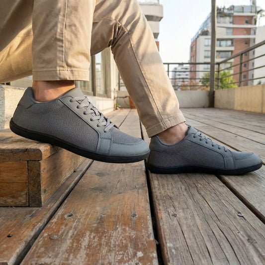 ZZFaber Bamba I gris usabilidad hombre — zapato barefoot casual gris lifestyle urbano Chile
