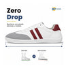 Zapatillas minimalistas urbanas de cuero blanco ZZFABER Niza 2.0, diseño casual respetuoso con horma ancha para pies con empeine alto.